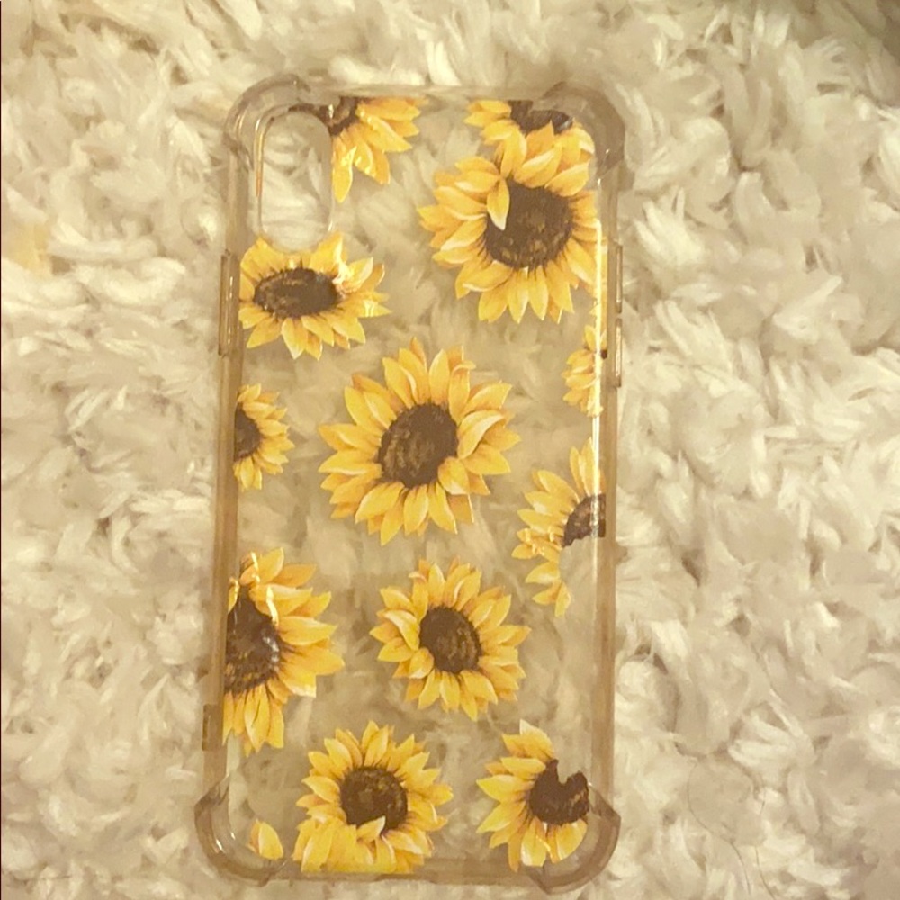 Clear Sunflower iPhone X phone case